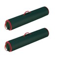 Hastings Home Set of 2 Wrapping Paper Storage Bag, up to 40" Rolls of Holiday, Christmas Gift Wrap-Upright (Green) 788553HME